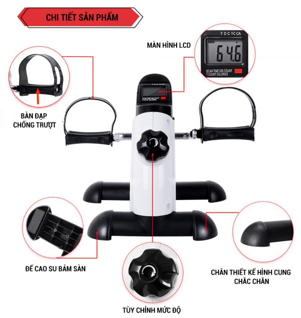 Xe-dap-tap-the-duc-tai-nha-chinh-hang-cau truc san pham chac chan Xe đạp thể dục mini tại nhà